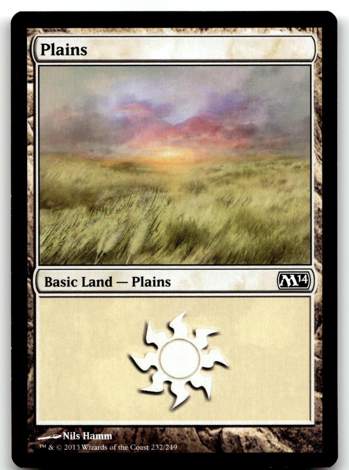 Plains (232) 232 Land Magic 2014 (M14) Magic: The Gathering Near Mint