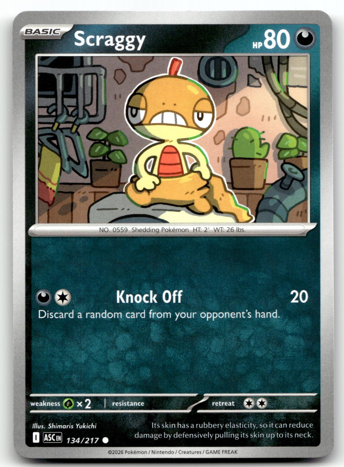 Scraggy 134/217 Common Ascended Heroes Pokemon Near Mint