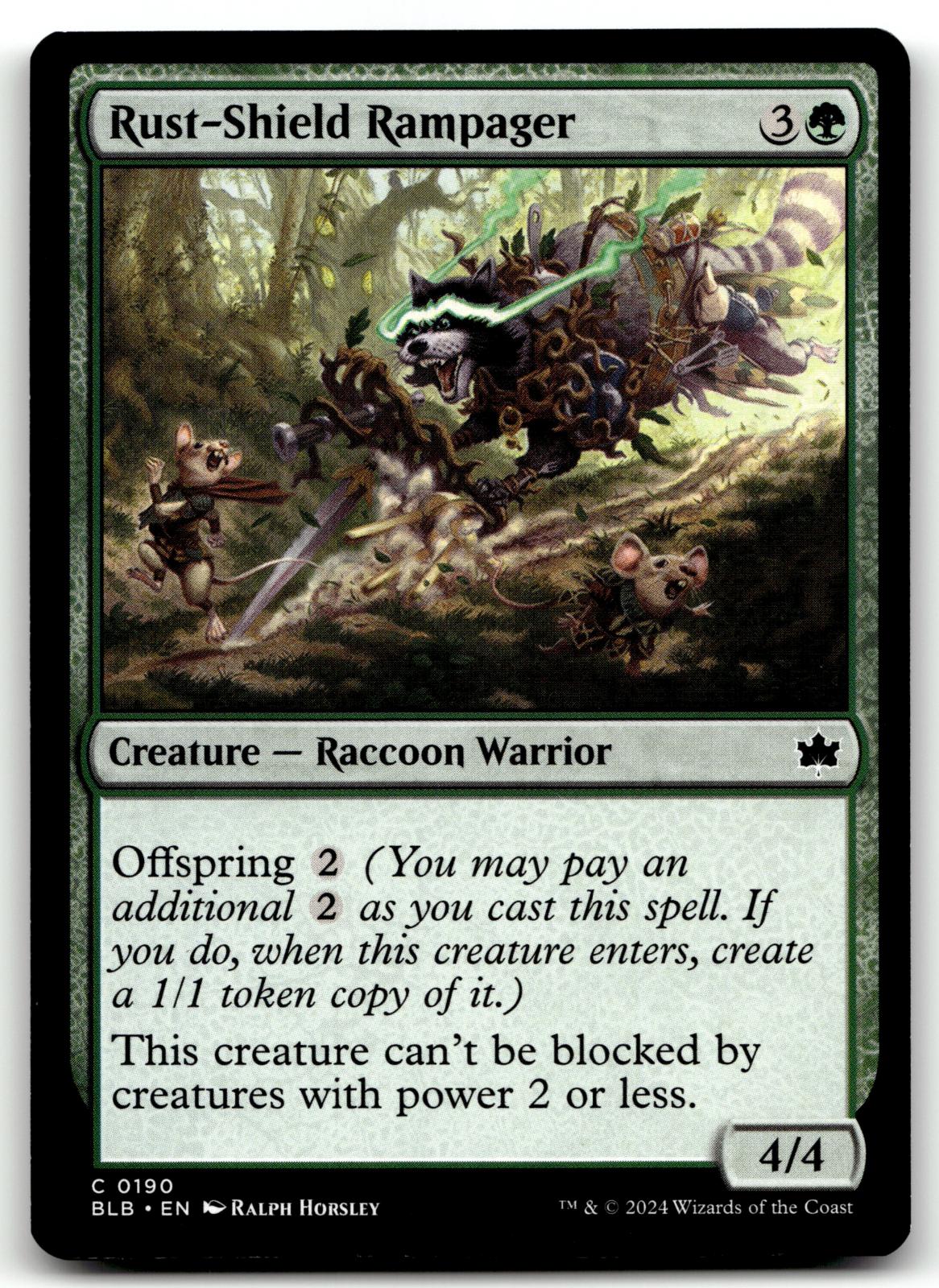 Rust-Shield Rampager 190 Common Bloomburrow Magic: The Gathering Near Mint