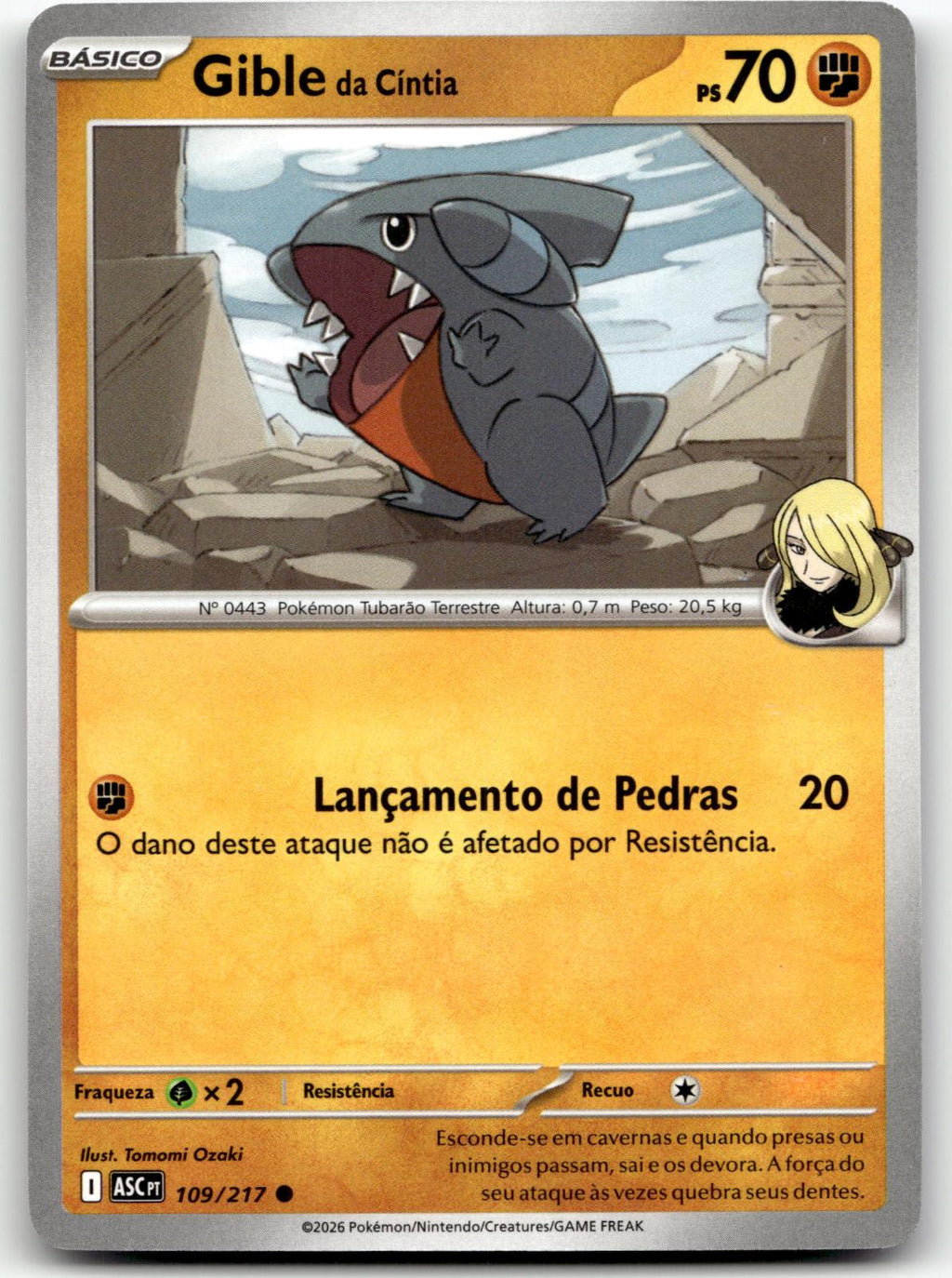 Cynthia's Gible 109/217 Common Ascended Heroes Pokemon Near Mint