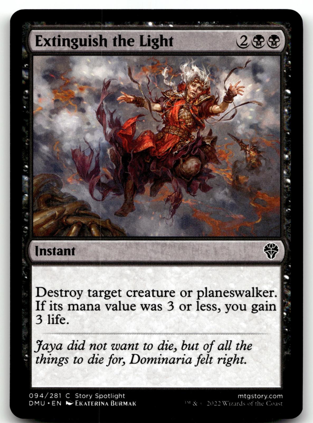 Extinguish the Light 94 Common Dominaria United Magic: The Gathering Near Mint