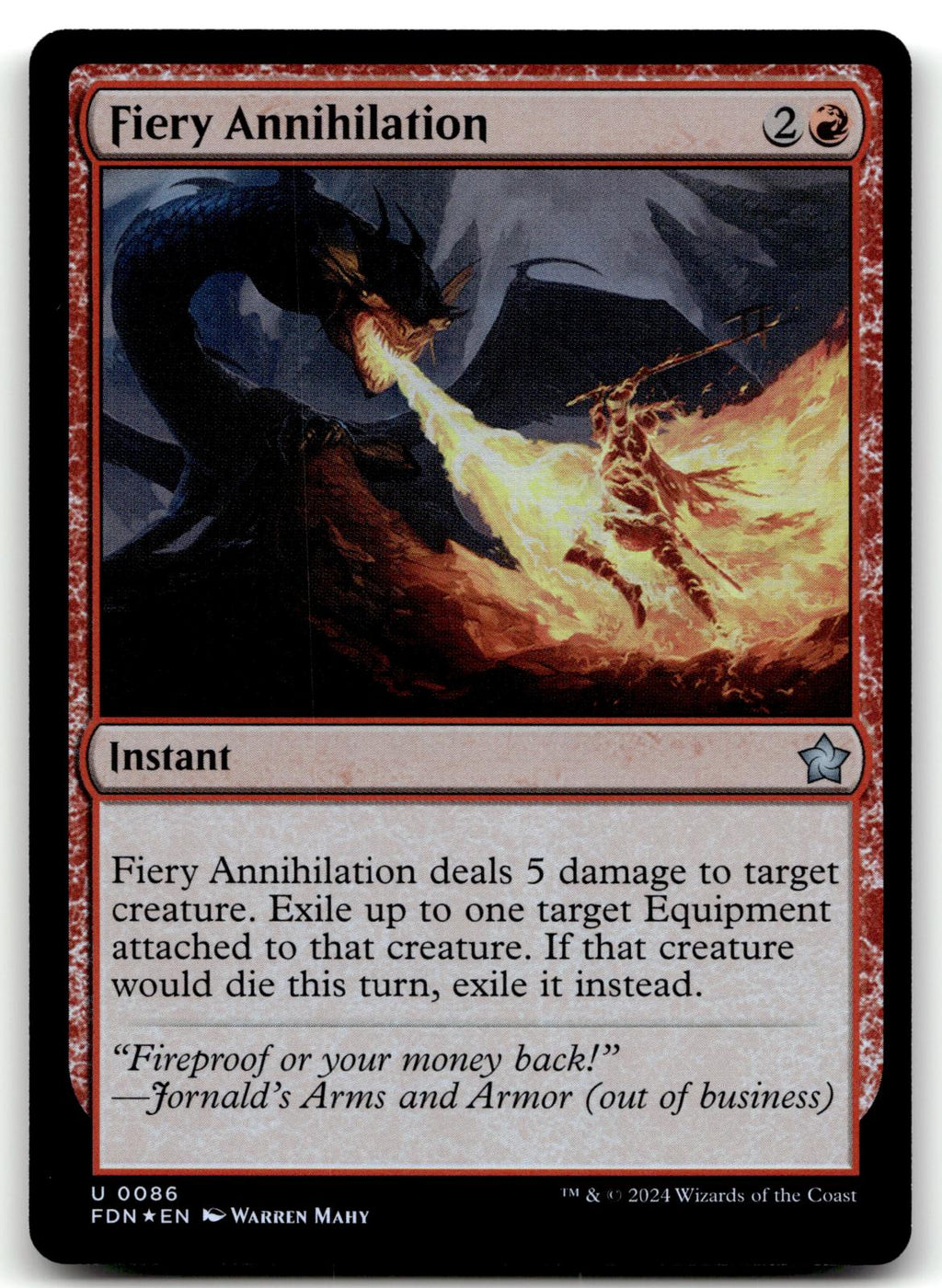Fiery Annihilation 86 Uncommon Foundations Magic: The Gathering Foil Near Mint