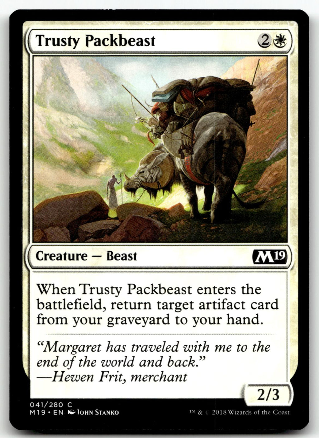 Trusty Packbeast 41 Common Core Set 2019 Magic: The Gathering Near Mint