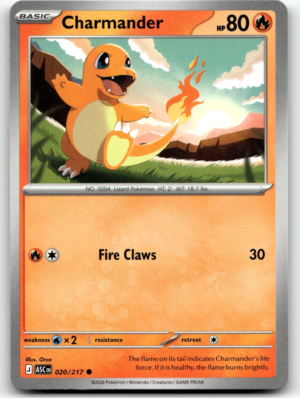Charmander 020/217 Common Ascended Heroes Pokemon Near Mint