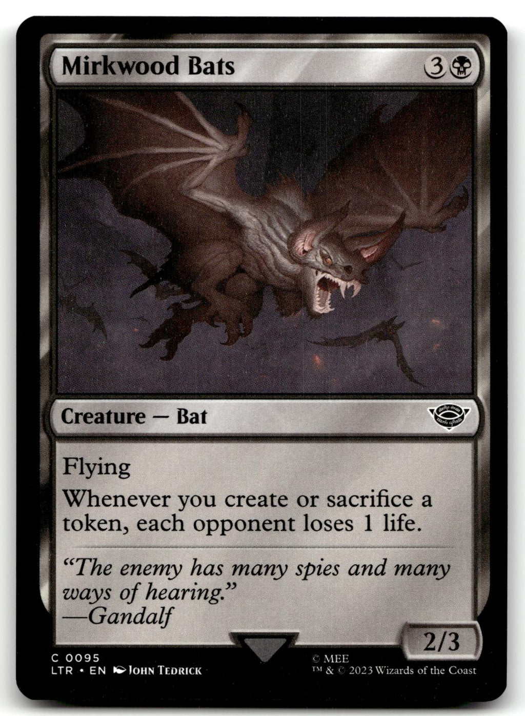 Mirkwood Bats 95 Universes Beyond: The Lord of the Rings: Tales of Middle-earth Magic: The Gathering NM