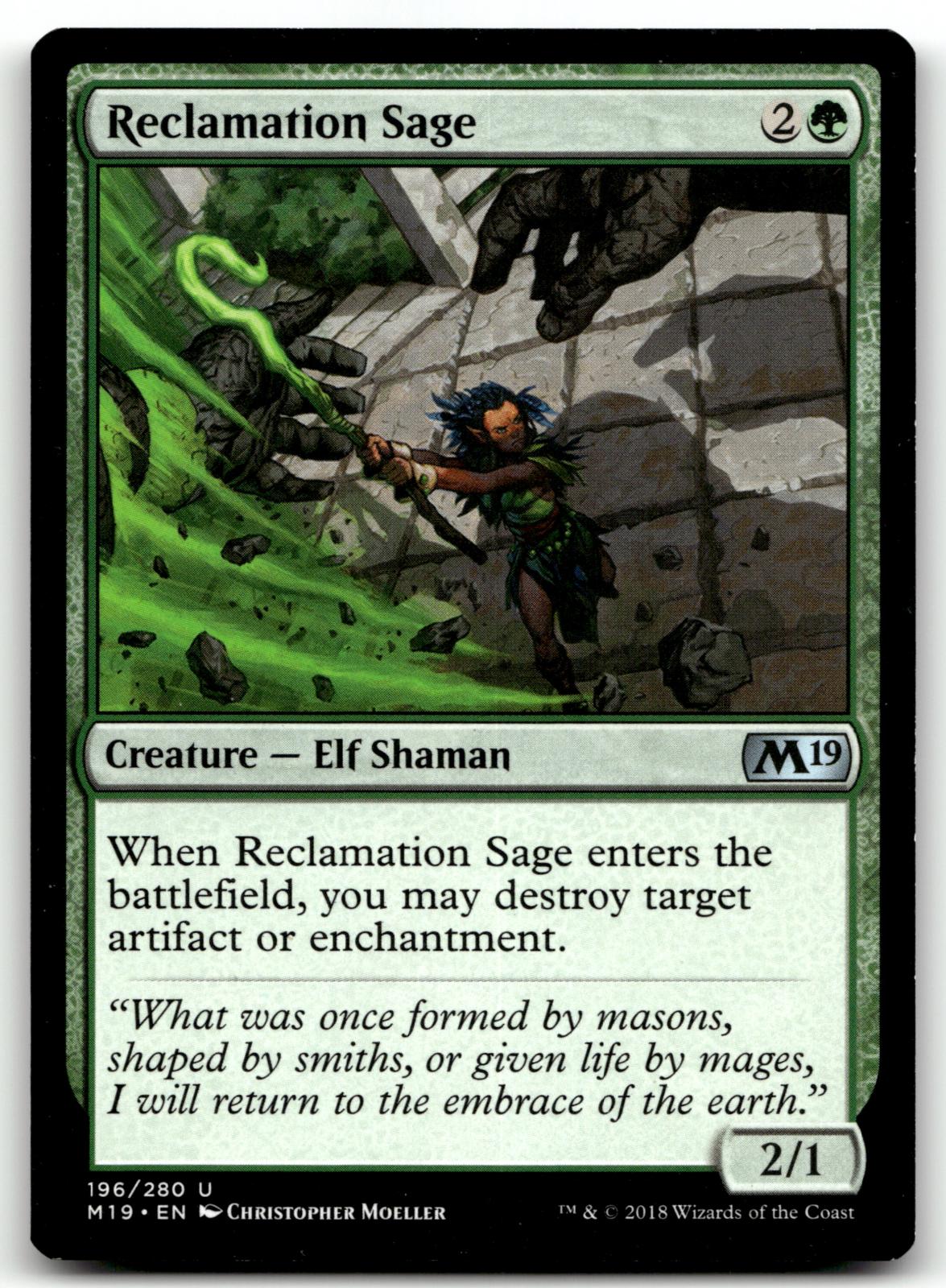 Reclamation Sage 196 Uncommon Core Set 2019 Magic: The Gathering Near Mint