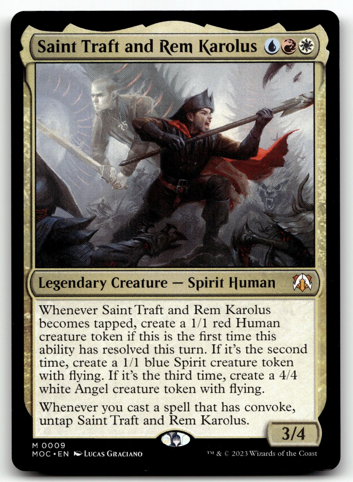 Saint Traft and Rem Karolus 9 Commander: March of the Machine Magic: 