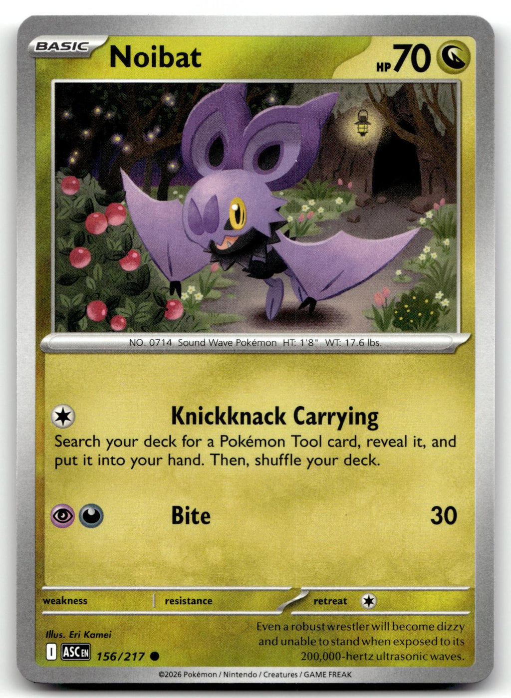 Noibat 156/217 Common Ascended Heroes Pokemon Near Mint