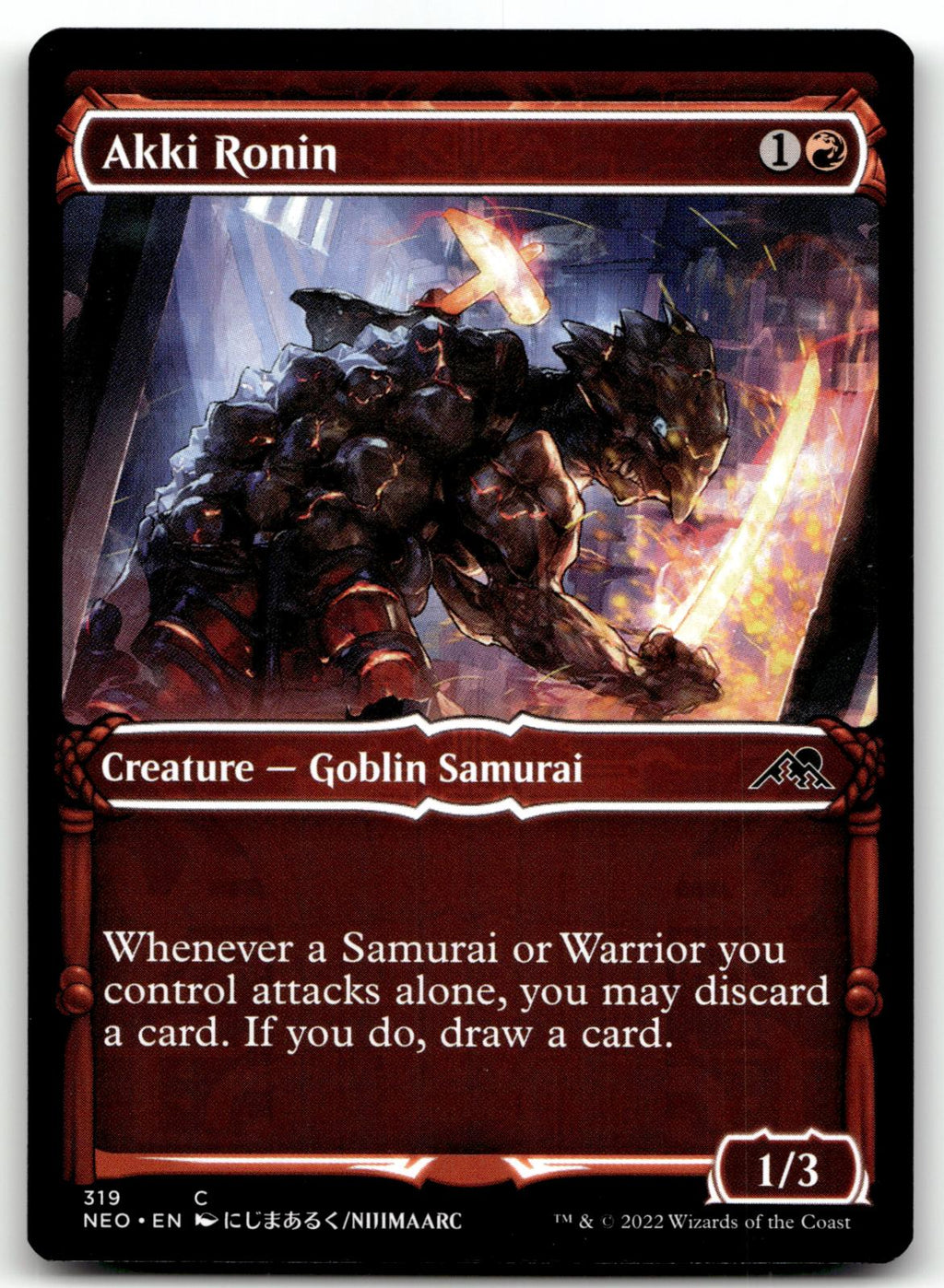Akki Ronin (Showcase) 319 Common Kamigawa: Neon Dynasty Magic: The Gathering NM