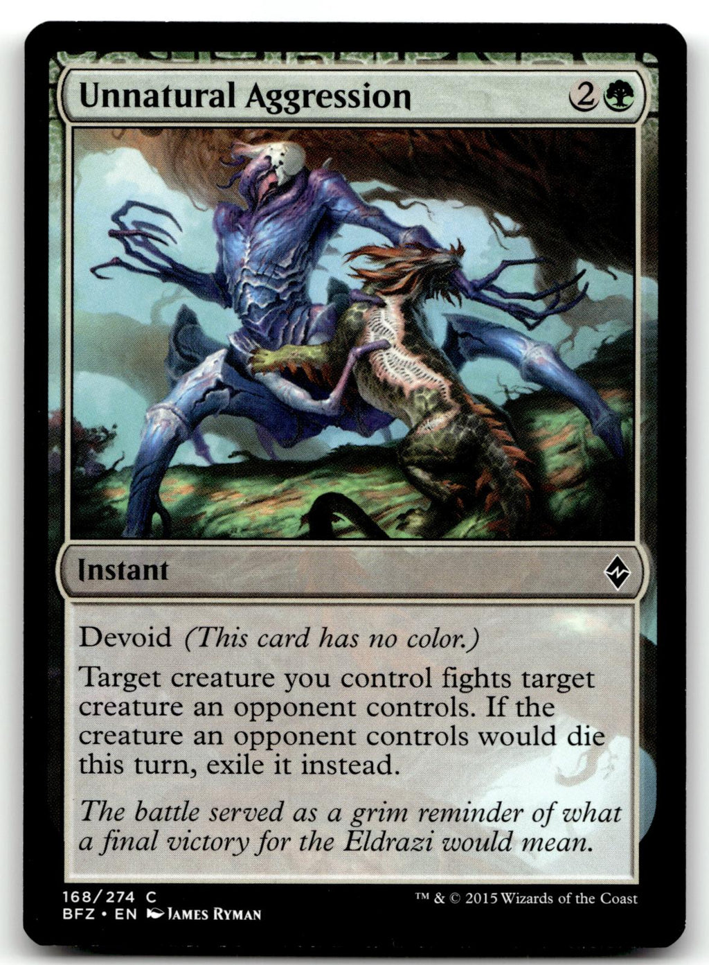 Unnatural Aggression 168 Common Battle for Zendikar Magic: The Gathering NM