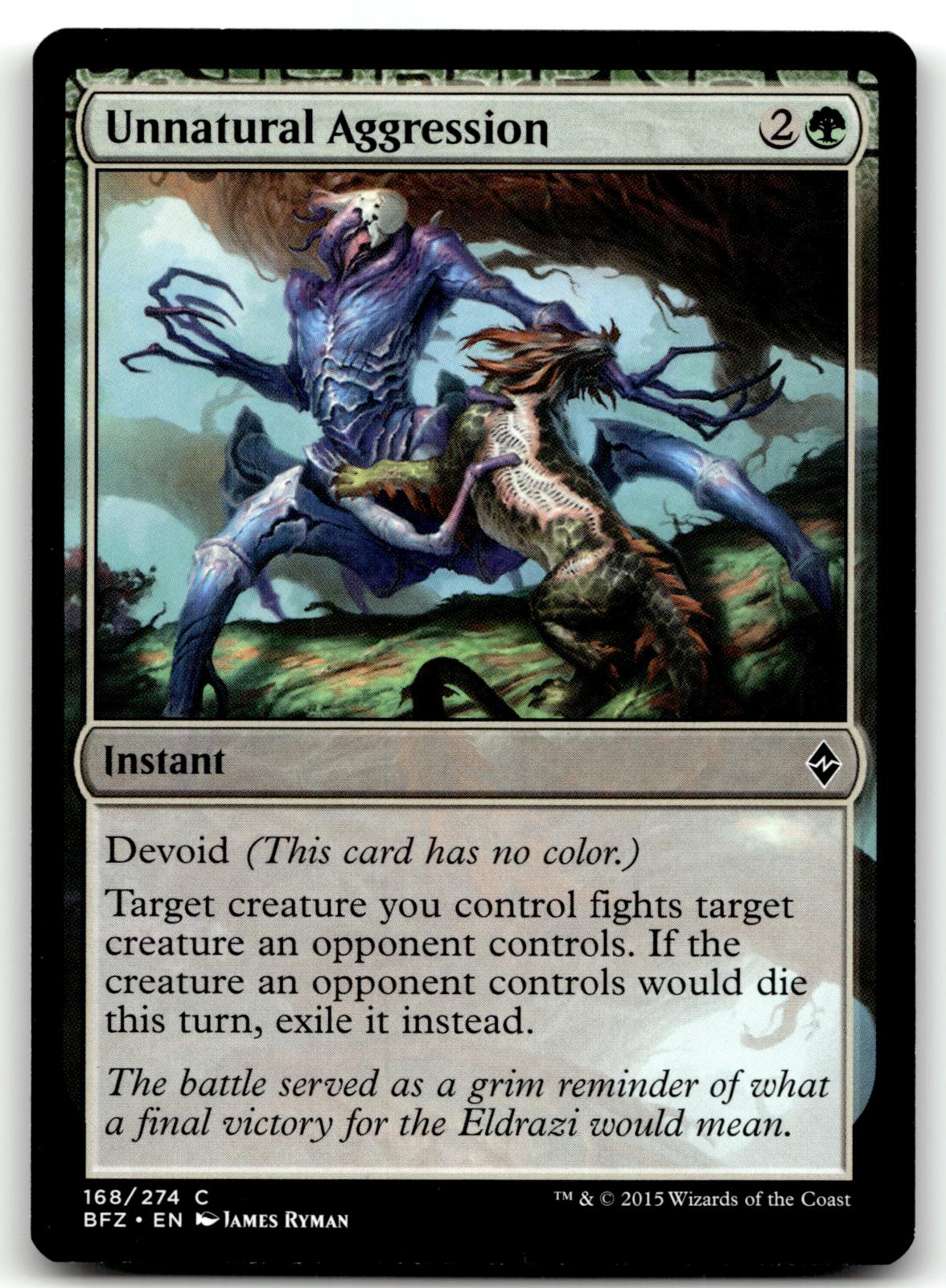 Unnatural Aggression 168 Common Battle for Zendikar Magic: The Gathering NM