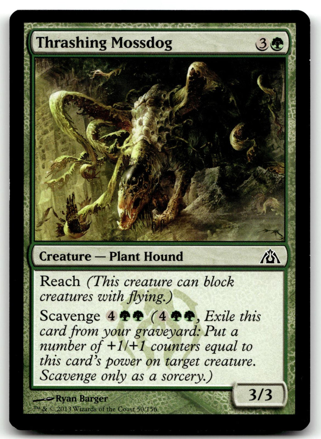 Thrashing Mossdog 50 Common Dragon's Maze Magic: The Gathering Near Mint