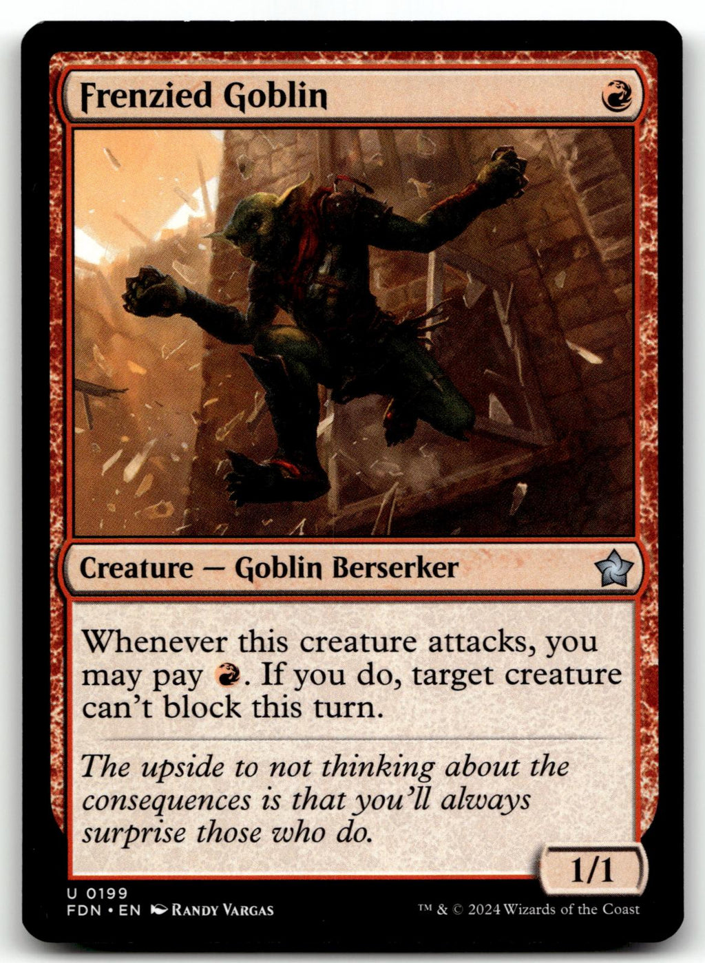Frenzied Goblin 199 Uncommon Foundations Magic: The Gathering Near Mint