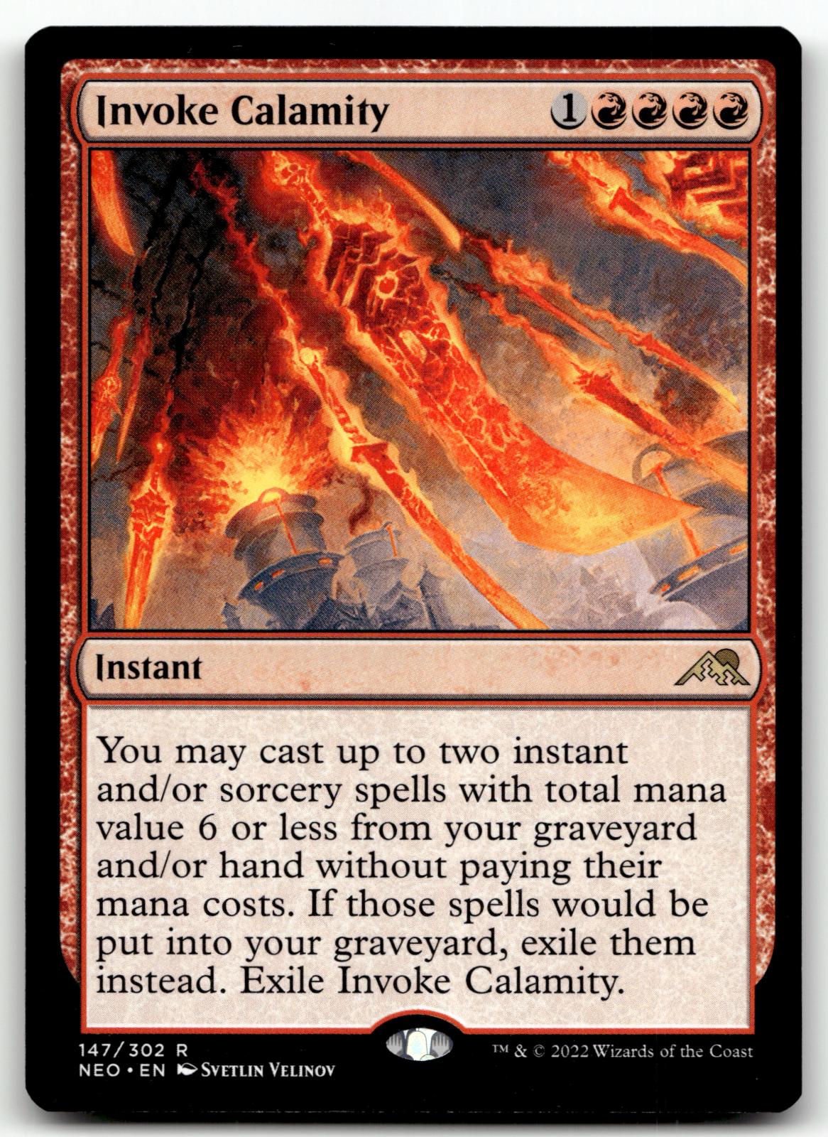 Invoke Calamity 147 Rare Kamigawa: Neon Dynasty Magic: The Gathering Near Mint