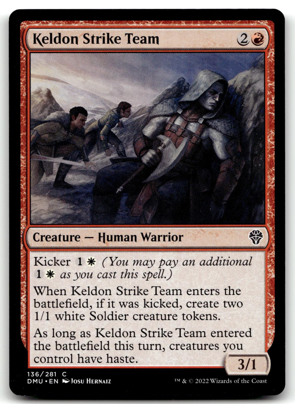 Keldon Strike Team 136 Common Dominaria United Magic: The Gathering Near Mint