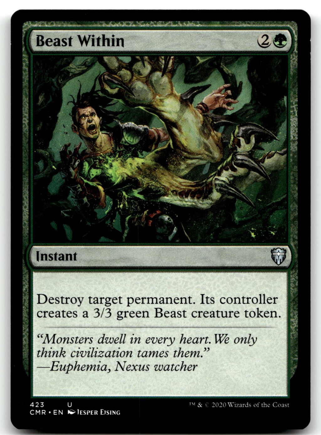 Beast Within 423 Uncommon Commander Legends Magic: The Gathering Near Mint