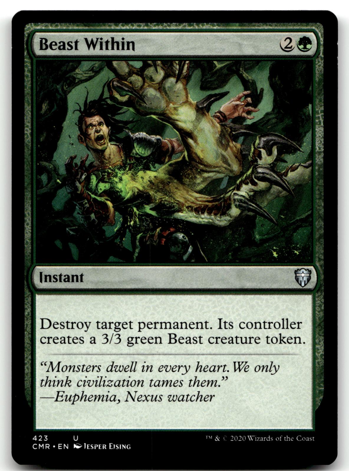 Beast Within 423 Uncommon Commander Legends Magic: The Gathering Near Mint