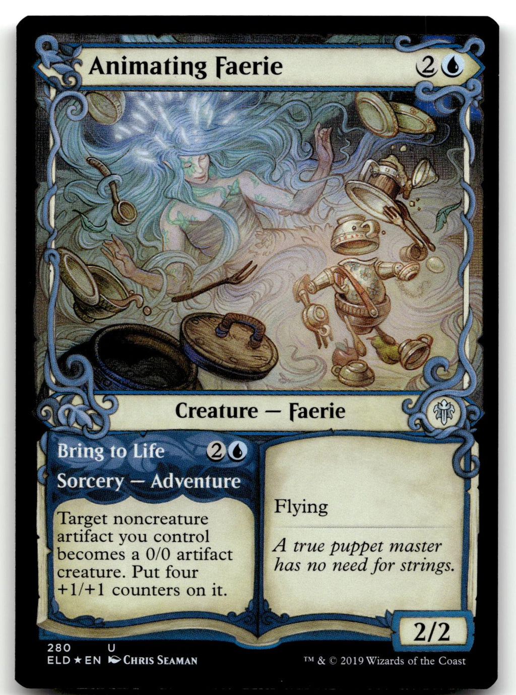 Animating Faerie (Showcase) 280 Throne of Eldraine Magic: The Gathering Foil NM