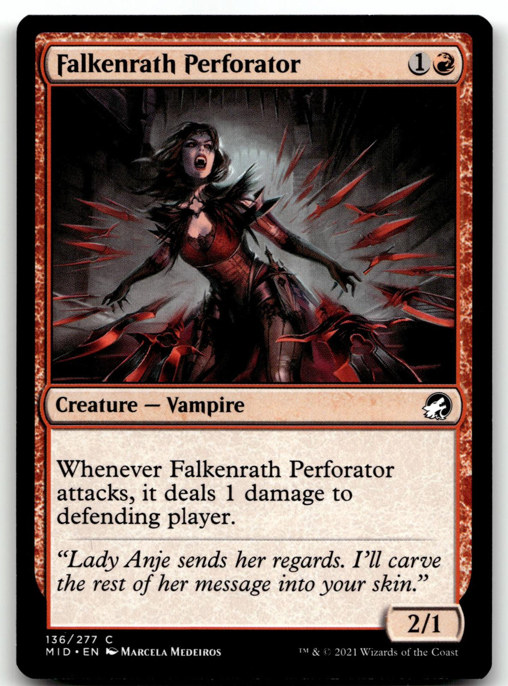 Falkenrath Perforator 136 Innistrad: Midnight Hunt Magic: The Gathering NM