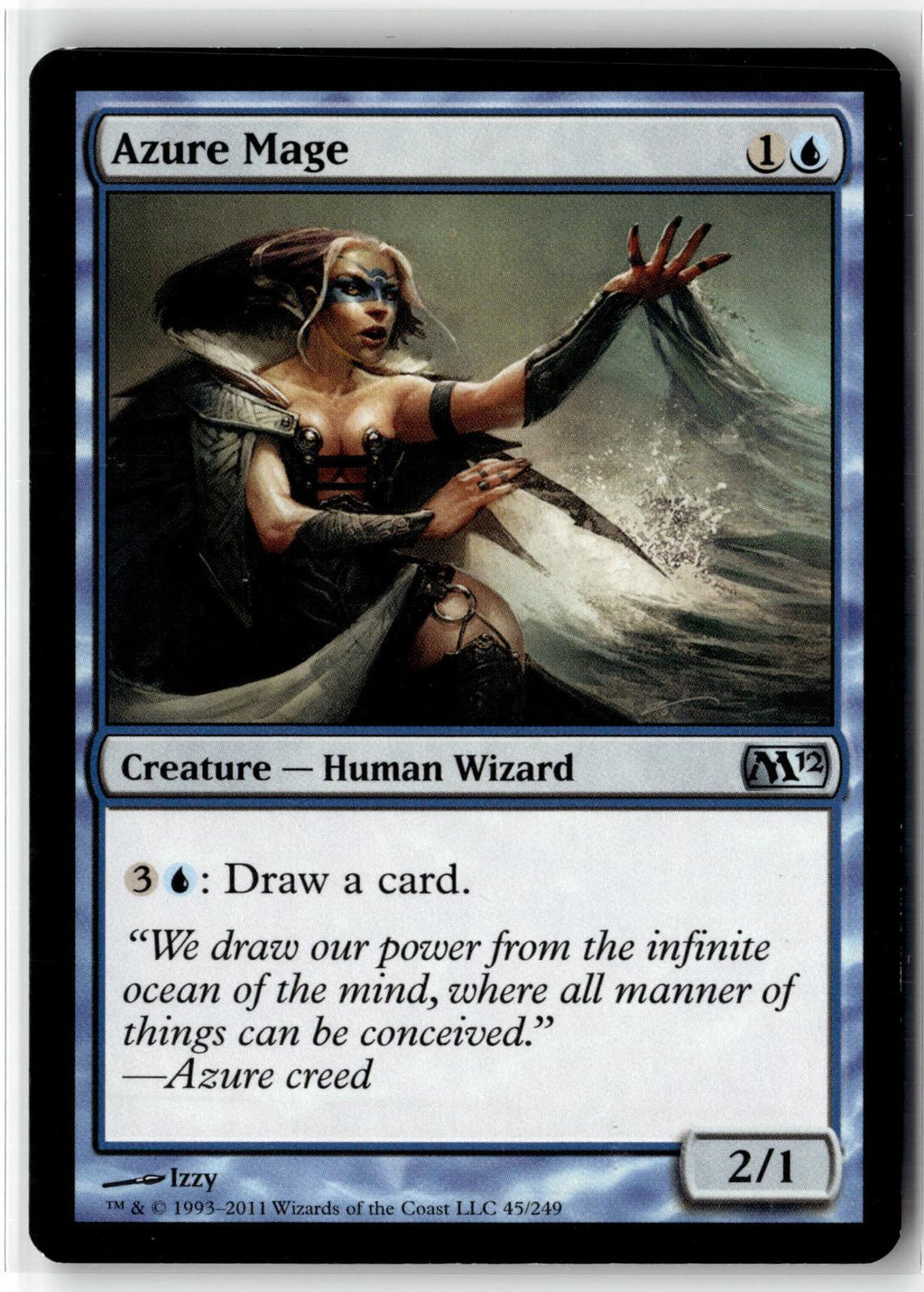 Azure Mage 45 Uncommon Magic 2012 (M12) Magic: The Gathering Near Mint