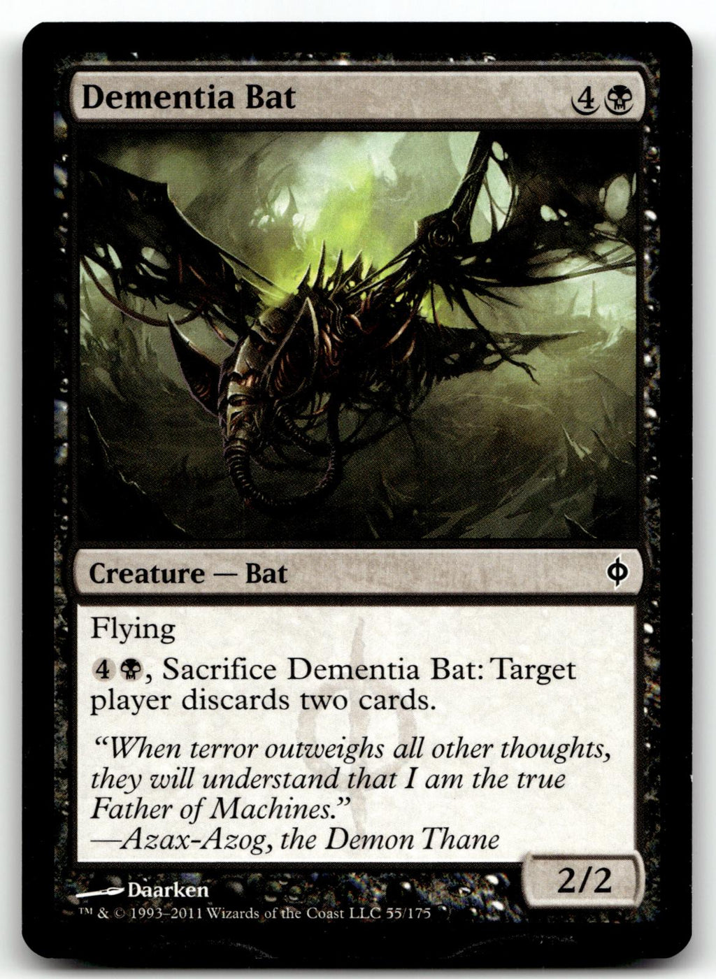Dementia Bat 55 Common New Phyrexia Magic: The Gathering Near Mint